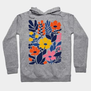 Bohemian Blooms Mid Century Modern Floral Hoodie